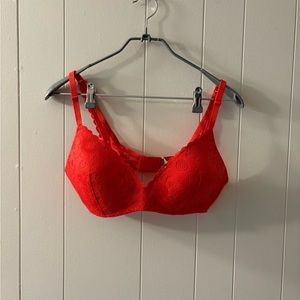 Aerie Women’s Red Bra Lacy Comfortable 36C Valentine’s Day